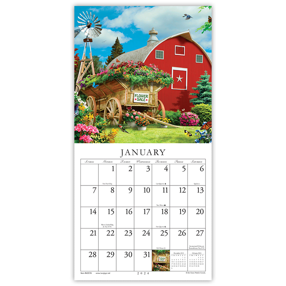 A Country Walk 2024 (Item 40018) 7x14 Refill Sheet Calendar INCLU