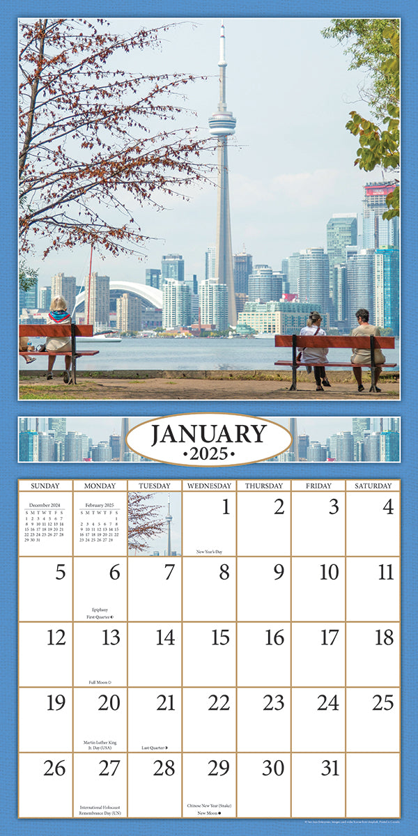 Oh Canada 2025 (Item 2028) 12x24 Refill Sheet Calendar BONUS POCK