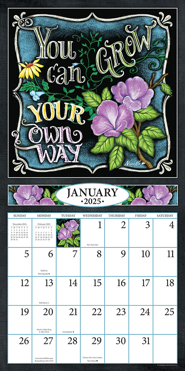 Grow Your Own Way 2025 (Item 7106) 12x24 Refill Sheet Calendar BO