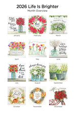 Charger l'image dans la galerie, LARGE GRID - Life Is Brighter 2026 (Item #LG02) - 12x24 Refill Sheet Calendar - BONUS POCKET PLANNER & BOOKMARK WHILE QUANTITIES LAST