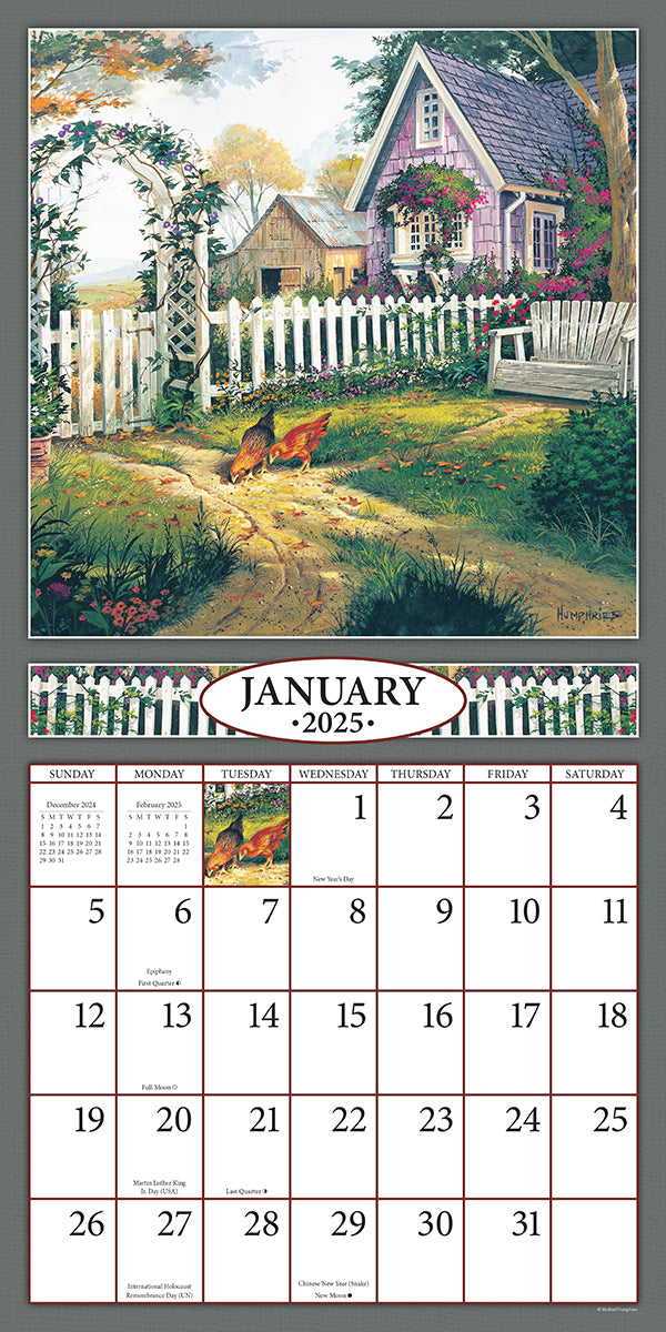 Simple Country 2025 (Item 7115) 12x24 Refill Sheet Calendar BONUS