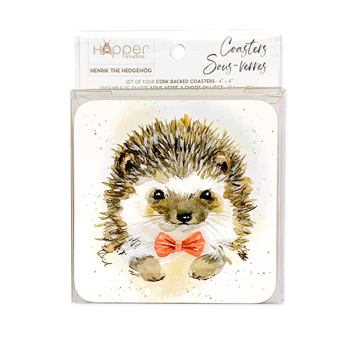 Hopper Studios Coaster Set Henrik the Hedgehog Two Jays