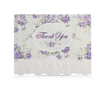 Load image into Gallery viewer, ForArtSake - Lilacs &amp; Teal Stripe Thank You Card Set

