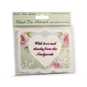 ForArtSake - Wedding Heart & Roses Thank You Card Set