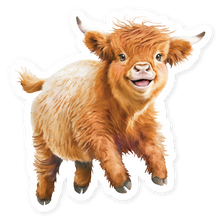 Load image into Gallery viewer, Hopper Studios Vinyl Stickers - Hailey the Highland Cow
