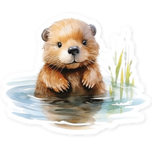 Load image into Gallery viewer, Hopper Studios Vinyl Stickers - Oliver the Otter
