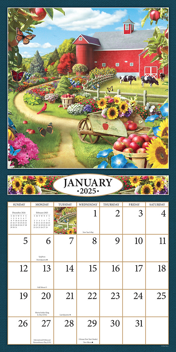 A Country Walk 2025 Item 9175 12x24 Refill Sheet Calendar BONUS A Country Walk 2025 Item 9175 12x24 Refill Sheet Calendar Bonus