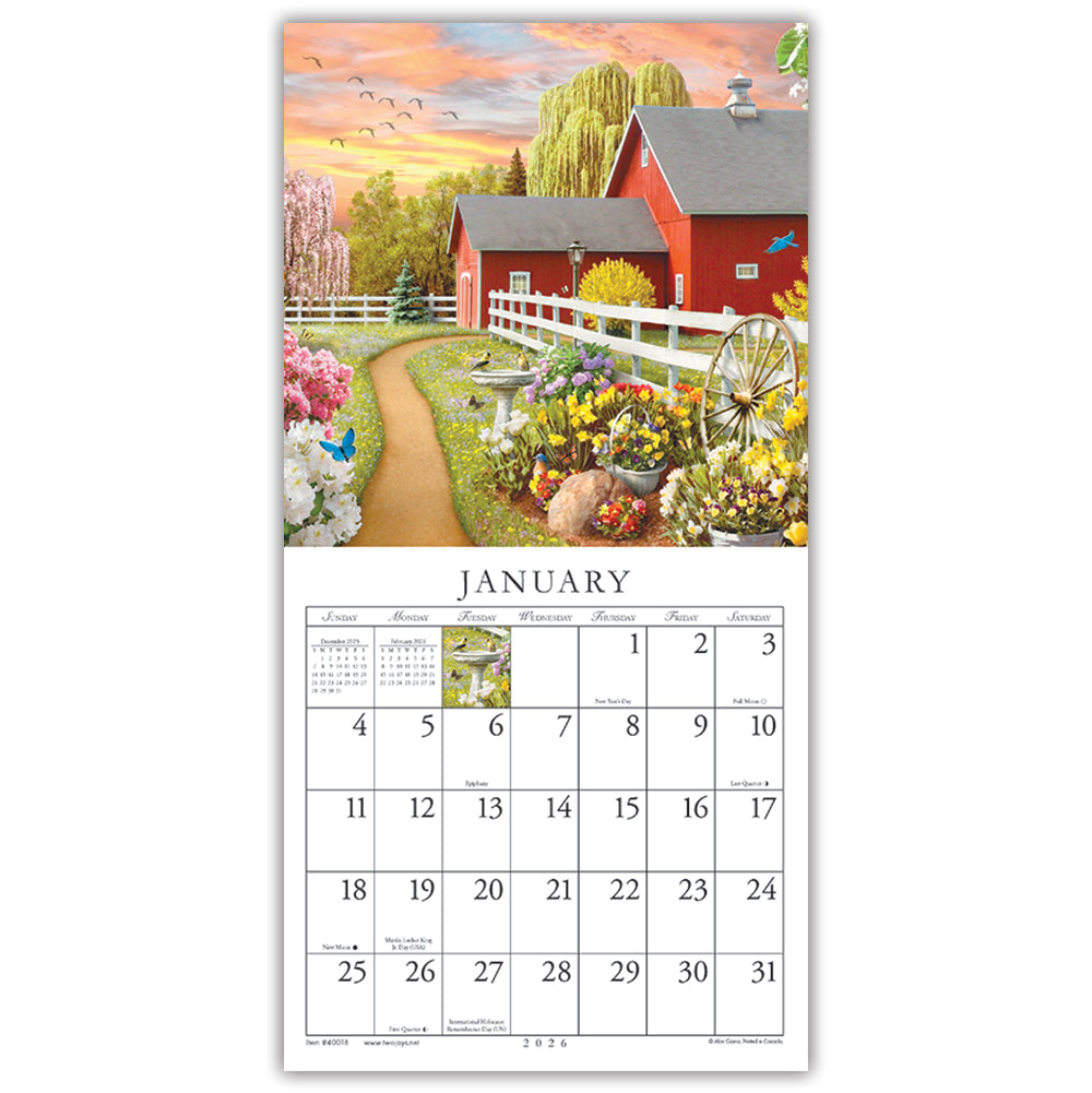 A Country Walk 2026 (Item #40018) - 7x14 Refill Sheet Calendar - INCLUDES LIST PAD & BONUS BOOKMARK WHILE QUANTITIES LAST
