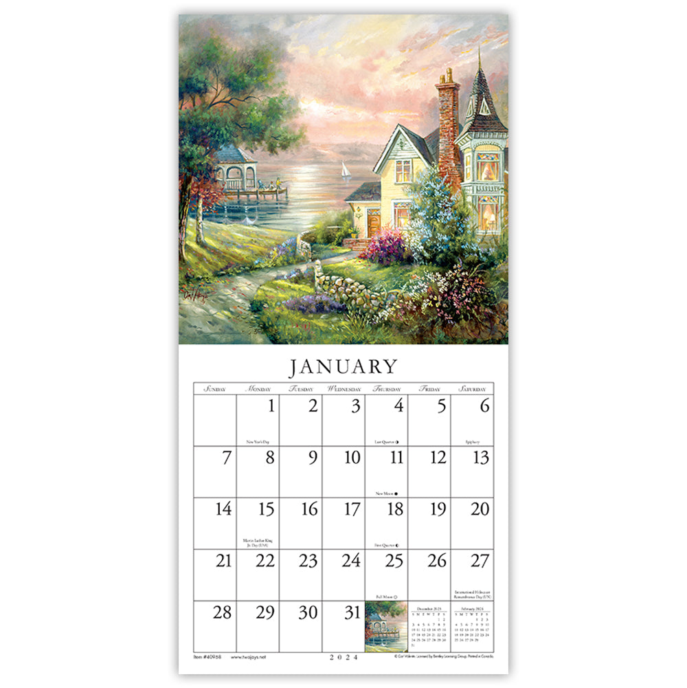 Bygone Days 2024 (Item #40968) - 7x14 Refill Sheet Calendar - INCLUDES LIST PAD & BONUS BOOKMARK - WHILE QUANTITIES LAST