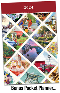 Vibrant Views (Item #7982) - 2024 - 12x24 Refill Sheet Calendar - BONUS POCKET PLANNER & BOOKMARK WHILE QUANTITIES LAST