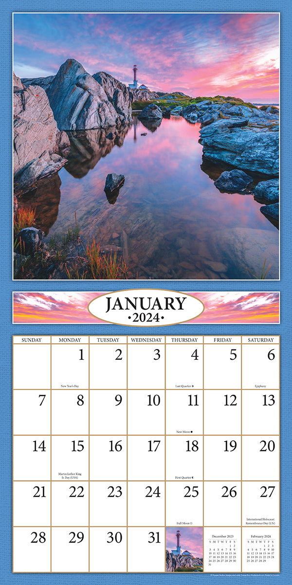 Oh Canada 2024 (Item 2028) 12x24 Refill Sheet Calendar BONUS POCK