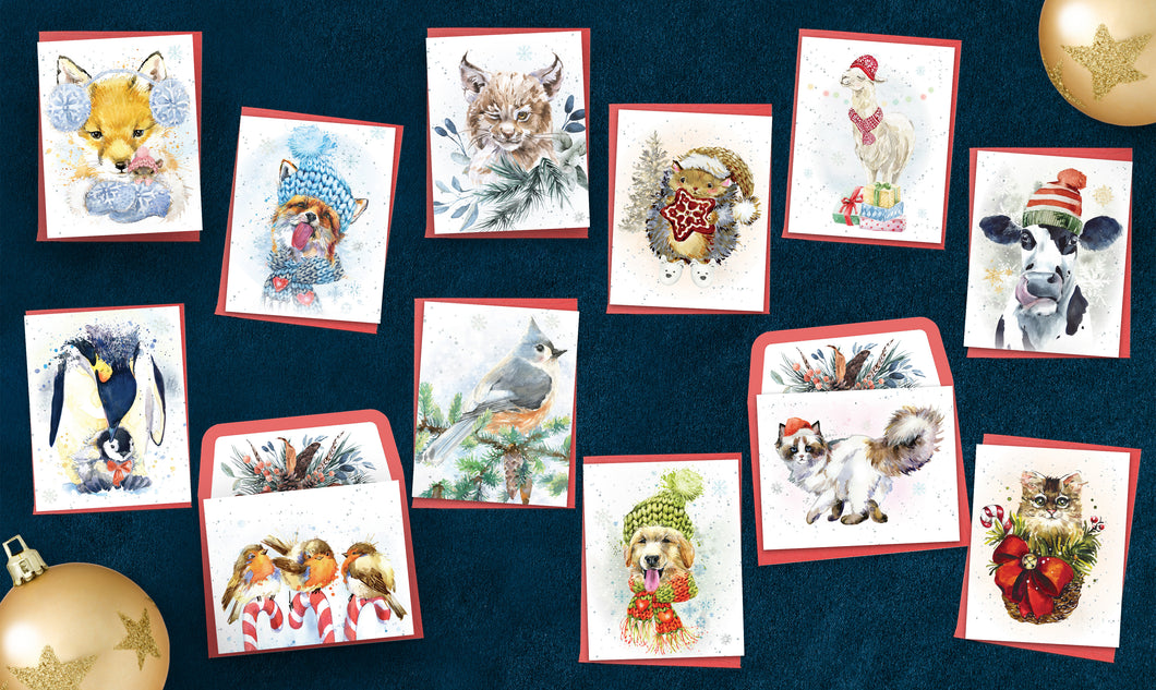 Hopper Studios Enclosure Holiday Cards - Mixed 6 packs
