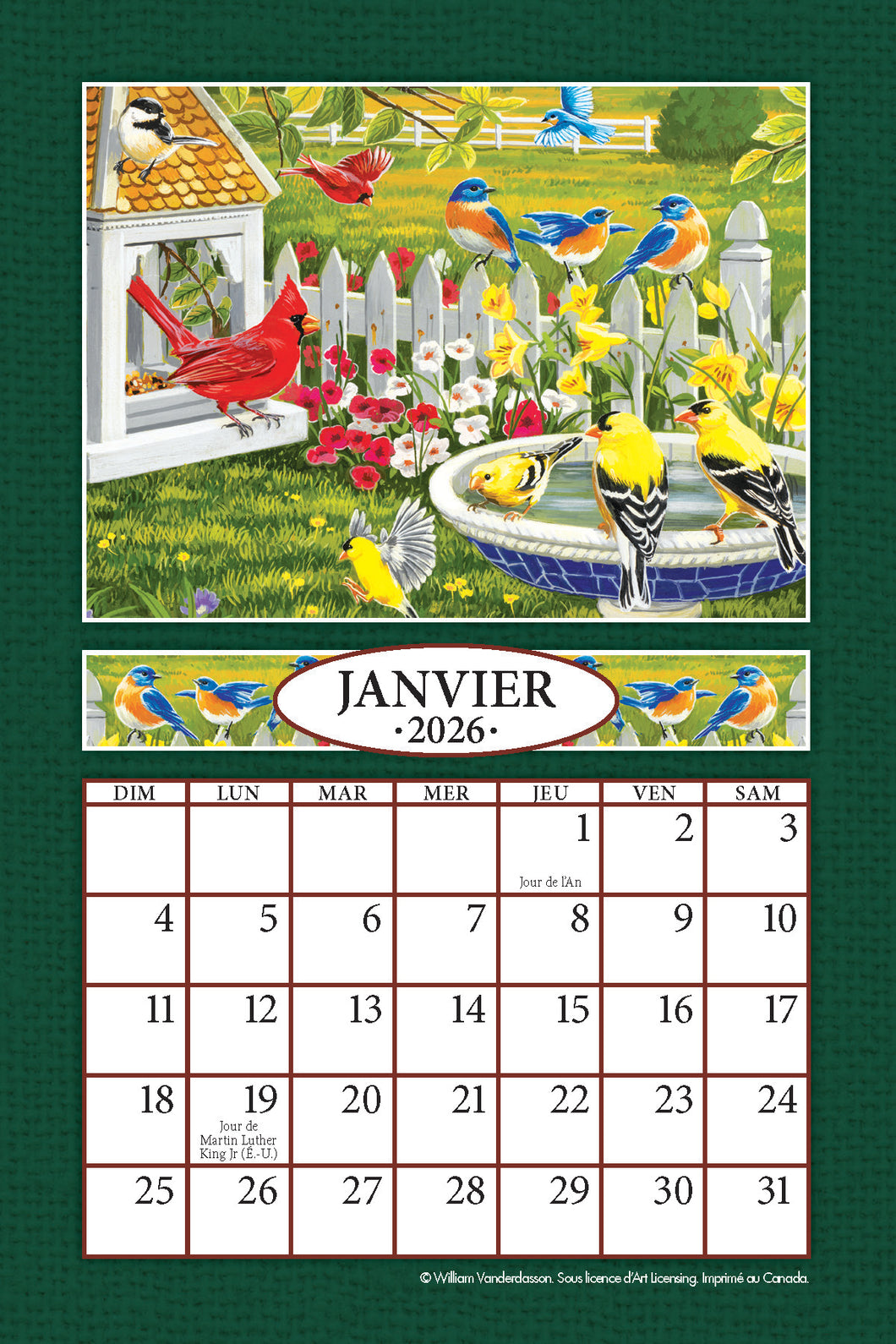 Amis à plumes 2026 (Article #5911) - Recharge de 4x6 feuille calendrier