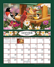 Load image into Gallery viewer, Amis à plumes 2027 (Article #2712) -  ** SHIPPING IN SEPTEMBER ** Recharge de 8x10 feuille calendrier
