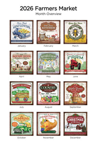 Farmers Market 2026 (Item #21332) - 12x24 Refill Sheet Calendar - BONUS POCKET PLANNER & BOOKMARK WHILE QUANTITIES LAST