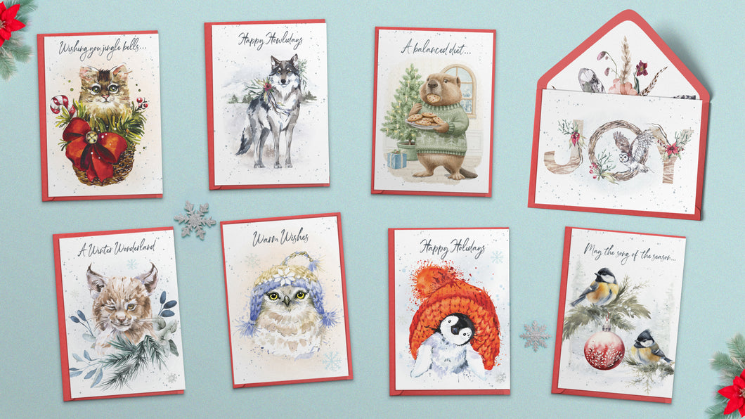 Hopper Studios Holiday Greeting Cards - Mixed 6 Pack