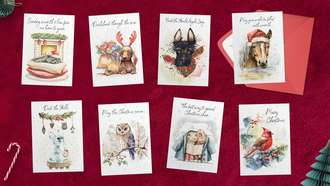 Hopper Studios Christmas Greeting Cards - Mixed 6 Pack