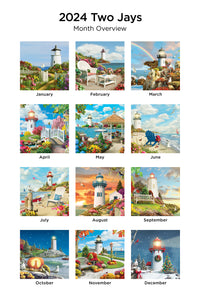 Lighthouses 2024 (Item #3017) - 12x24 Refill Sheet Calendar - BONUS POCKET PLANNER & BOOKMARK WHILE QUANTITIES LAST