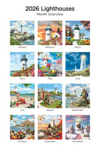 Load image into Gallery viewer, Lighthouses 2026 (Item #3017) - 12x24 Refill Sheet Calendar - BONUS POCKET PLANNER &amp; BOOKMARK WHILE QUANTITIES LAST
