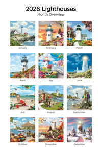 Lighthouses 2026 (Item #3017) - 12x24 Refill Sheet Calendar - BONUS POCKET PLANNER & BOOKMARK WHILE QUANTITIES LAST