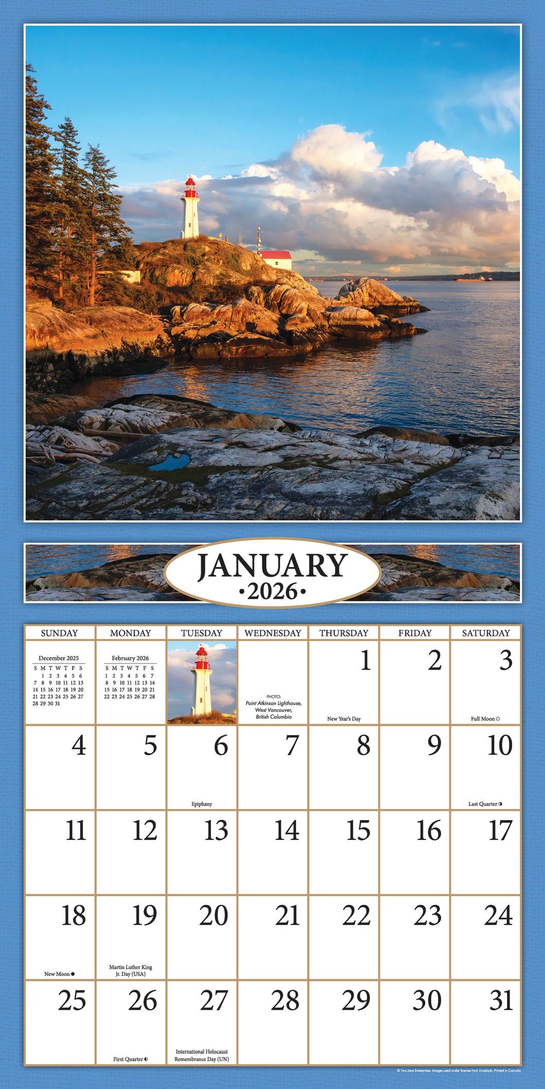 Oh Canada 2026 (Item #2028) - 12x24 Refill Sheet Calendar - BONUS POCKET PLANNER & BOOKMARK WHILE QUANTITIES LAST