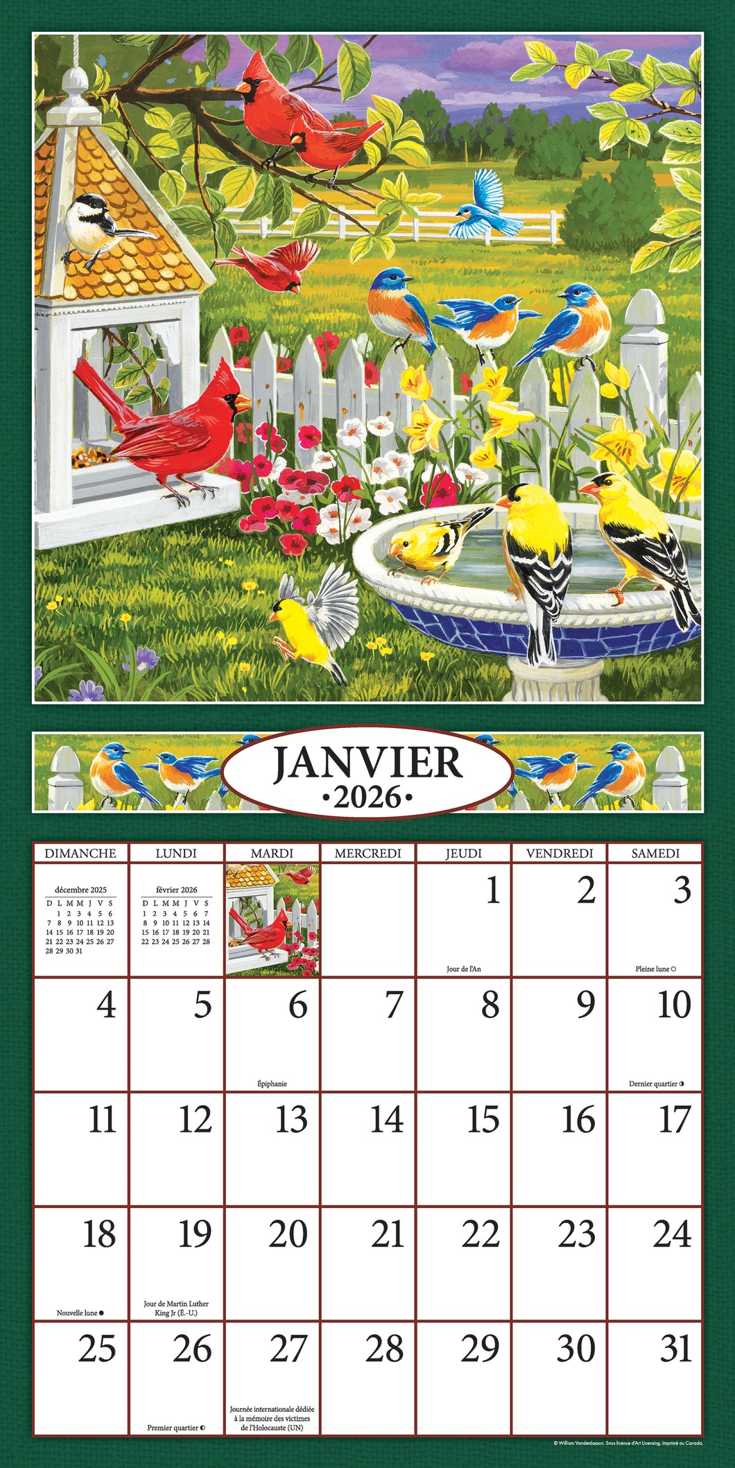Amis à plumes 2026 (Article #0333) - Recharge de 12x24 feuille calendrier