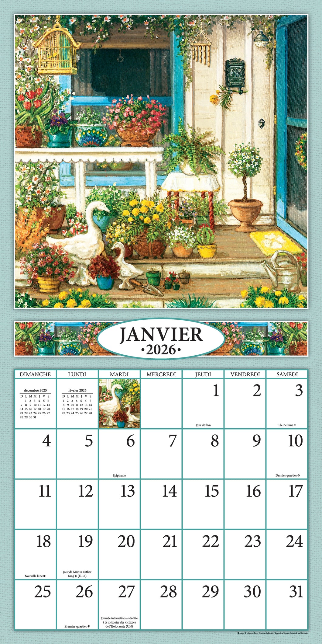 La Douceur Du Foyer 2026 (Article #0688) - Recharge de 12x24 feuille calendrier
