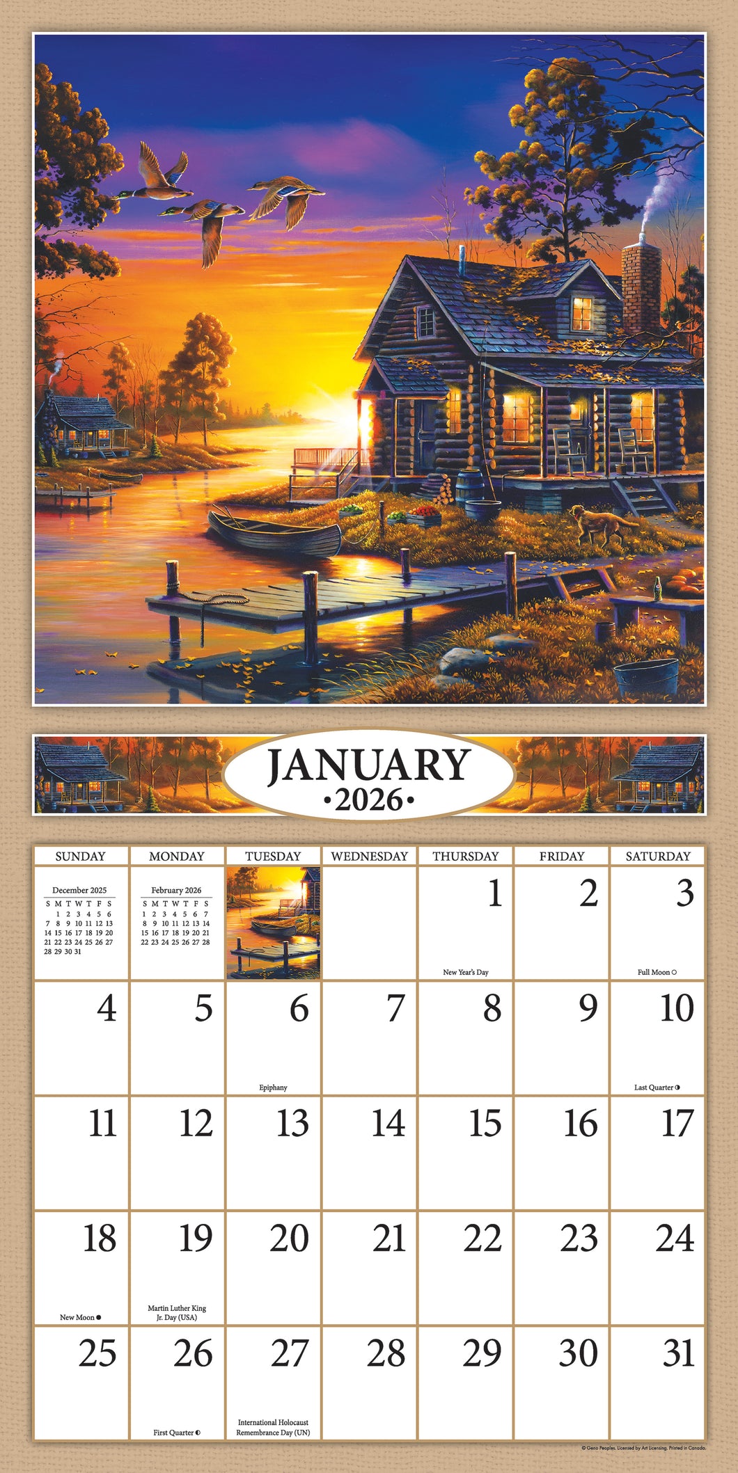Vintage Country 2026 (Item #46442) - 12x24 Refill Sheet Calendar - BONUS POCKET PLANNER & BOOKMARK WHILE QUANTITIES LAST