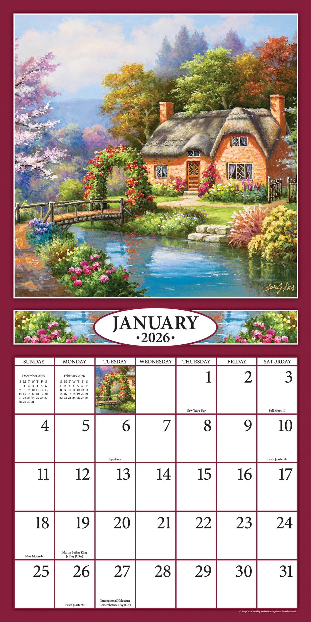 Vibrant Views (Item #7982) - 2026 - 12x24 Refill Sheet Calendar - BONUS POCKET PLANNER & BOOKMARK WHILE QUANTITIES LAST