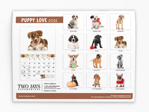 Puppy Love Folding Calendar 2026 (Item # 289623)