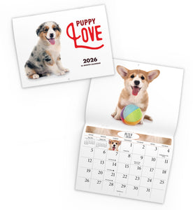 Puppy Love Folding Calendar 2026 (Item # 289623)