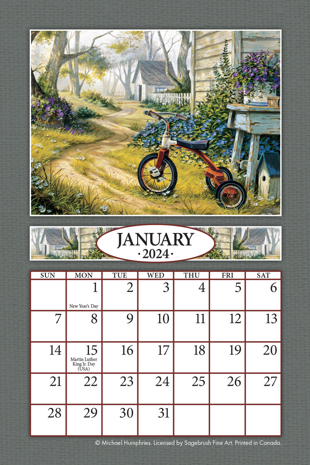 Simple Country 2024 (Item #26782) - 4x6 Refill Sheet Calendar - BONUS POCKET PLANNER & BOOKMARK WHILE QUANTITIES LAST