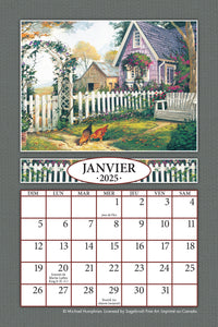 Simplicité Campagnarde 2025 (Article #3244) - Recharge de 4x6 feuille calendrier