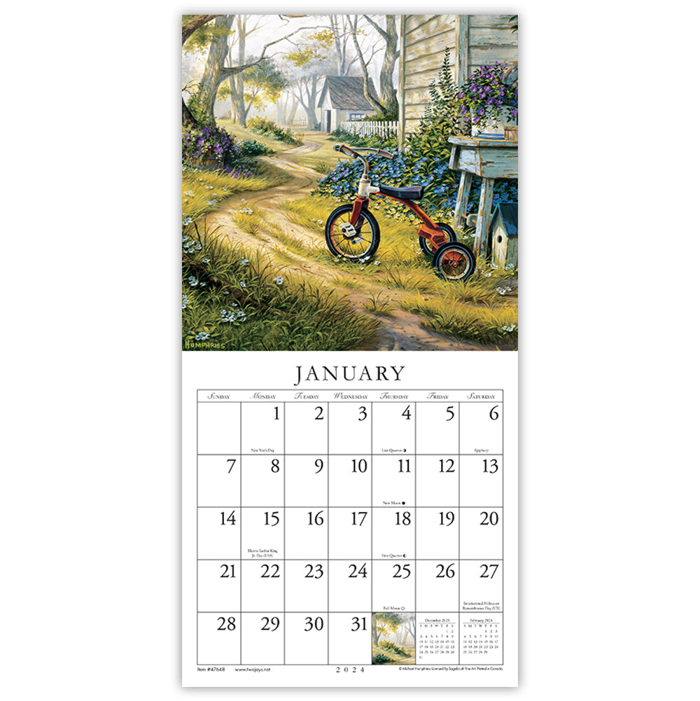 Simple Country 2024 (Item #47648) - 7x14 Refill Sheet Calendar - INCLUDES LIST PAD & BONUS BOOKMARK - WHILE QUANTITIES LAST