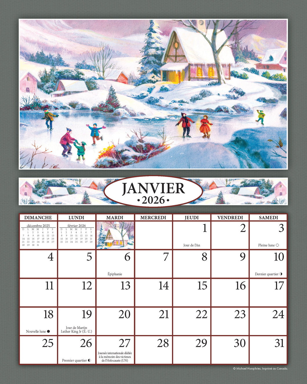 Simplicité Campagnarde 2026 (Article #2988) - Recharge de 8x10 feuille calendrier
