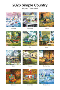 Simple Country 2026 (Item #47648) - 7x14 Refill Sheet Calendar - INCLUDES LIST PAD & BONUS BOOKMARK - WHILE QUANTITIES LAST