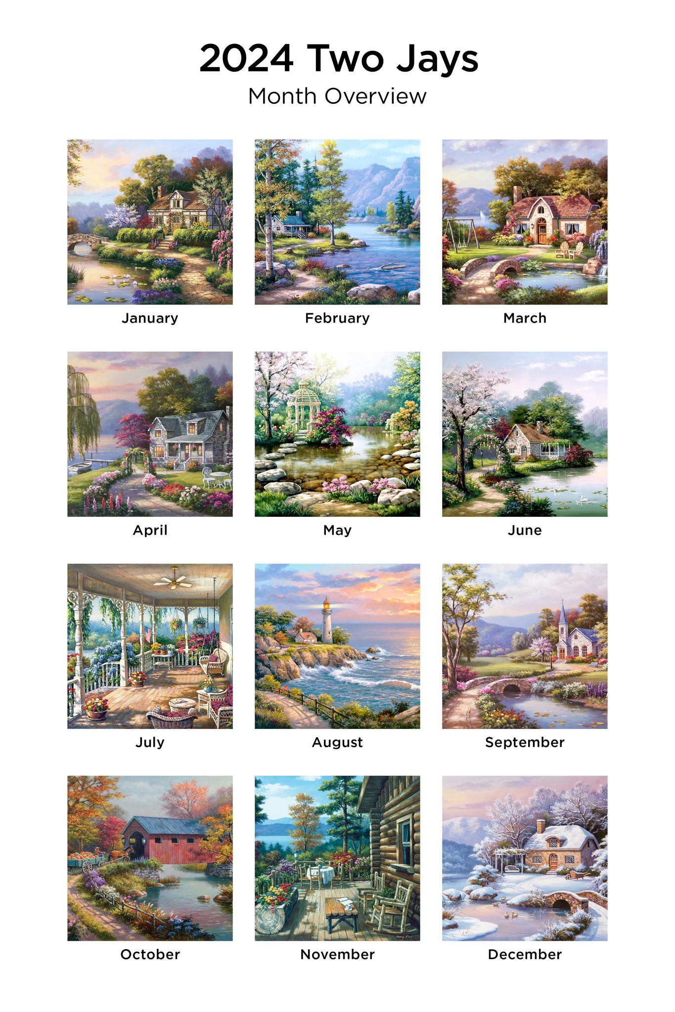 Vibrant Views (Item 7982) 2024 12x24 Refill Sheet Calendar BONU