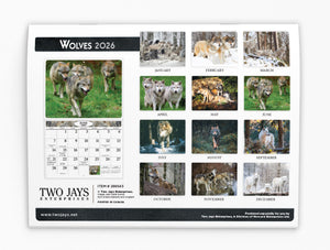 Wolves Folding Calendar 2026 (Item # 289543)