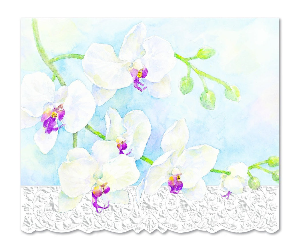 ForArtSake - Cartes en boite orchidées blanches