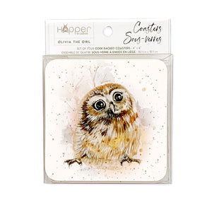Hopper Studios Coaster Set - Olivia the Owl