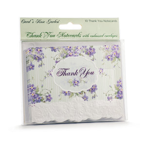 Lilacs & Teal Stripe Thank You Card Set