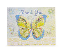 Charger l&#39;image dans la galerie, ForArtSake - Blue &amp; Green Butterfly Thank You Card Set
