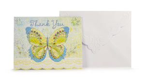 Blue & Green Butterfly Thank You Card Set
