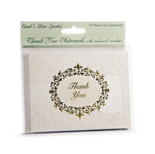 Load image into Gallery viewer, Wedding Ornate Glitter Thank You Card Set
