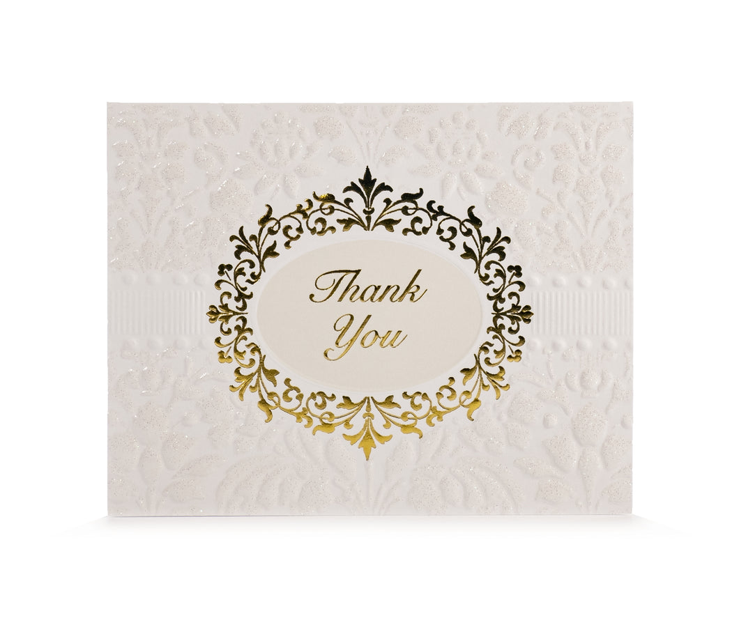 ForArtSake - Wedding Ornate Glitter Thank You Card Set