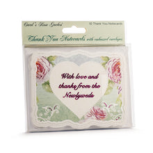 Load image into Gallery viewer, Wedding Heart &amp; Roses Thank You Card Set
