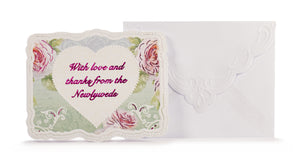 Wedding Heart & Roses Thank You Card Set